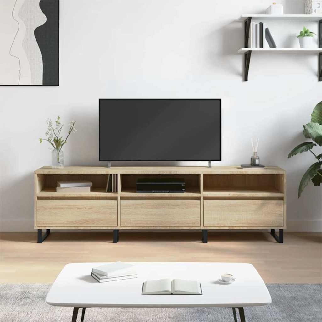 vidaXL ТВ шкаф сонома дъб 150x30x445 см инженерно дърво