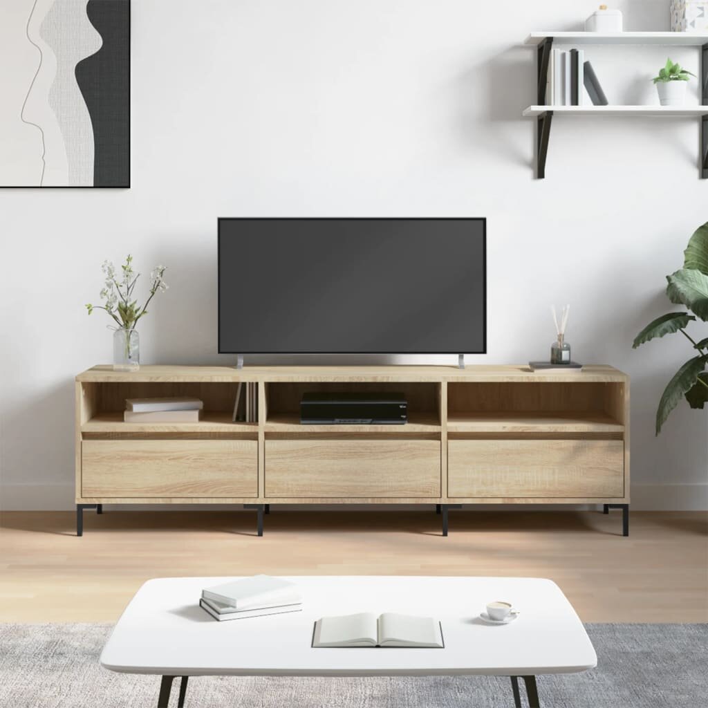 vidaXL ТВ шкаф сонома дъб 150x30x445 см инженерно дърво