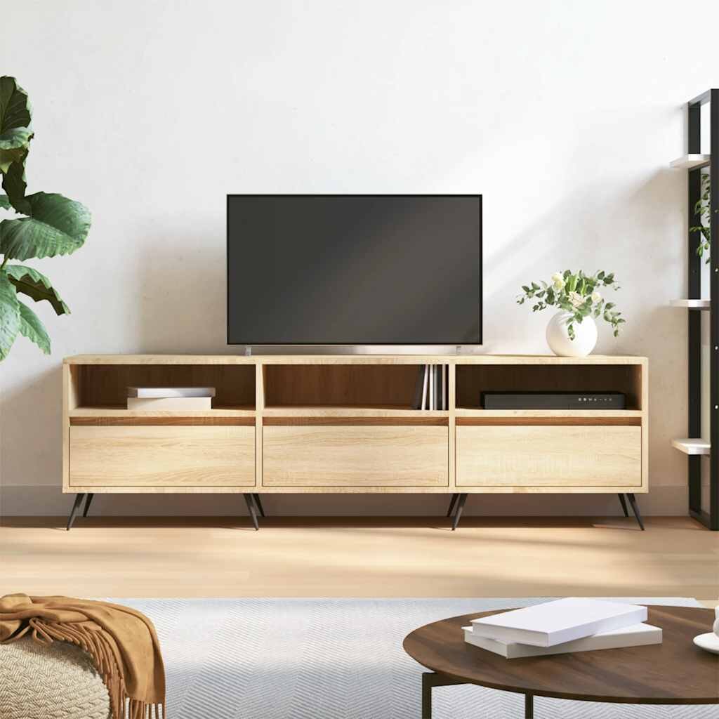 vidaXL ТВ шкаф сонома дъб 150x30x445 см инженерно дърво