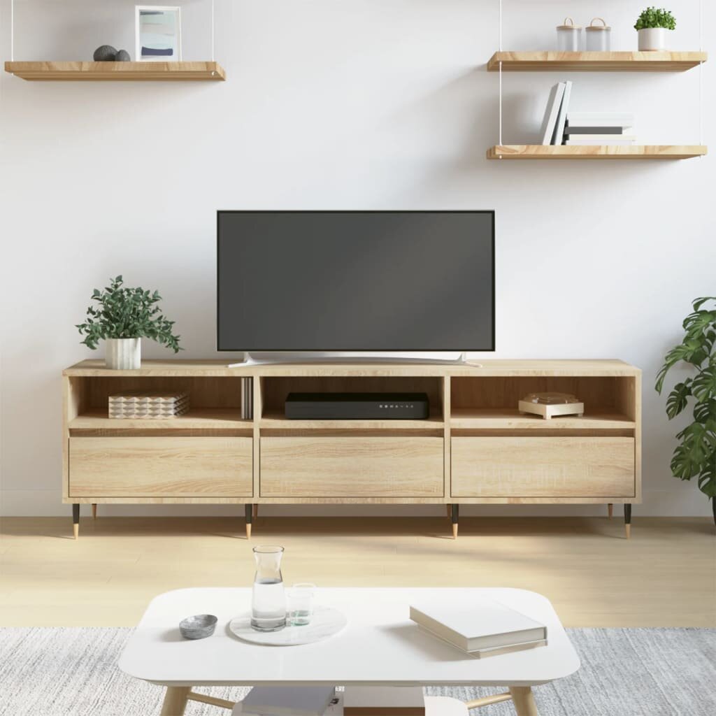 vidaXL ТВ шкаф сонома дъб 150x30x445 см инженерно дърво
