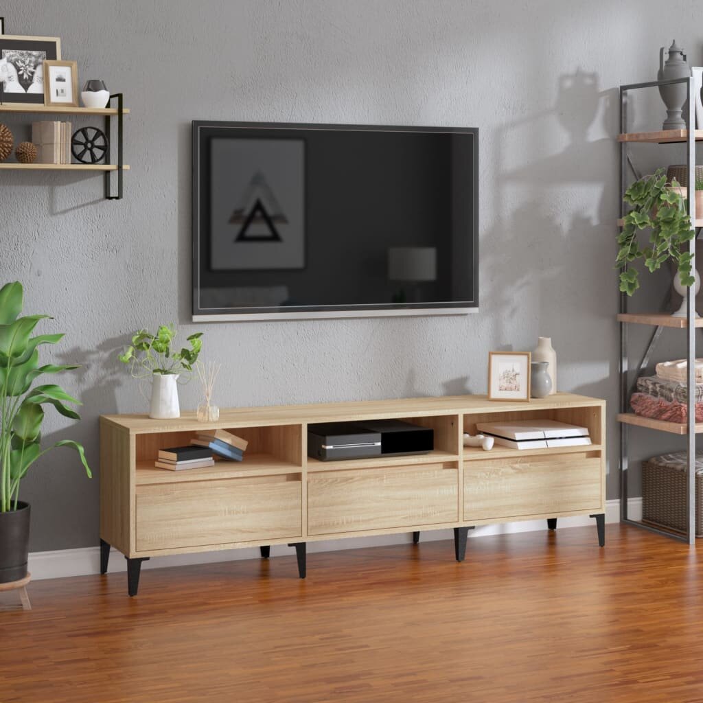 vidaXL ТВ шкаф сонома дъб 150x30x445 см инженерно дърво