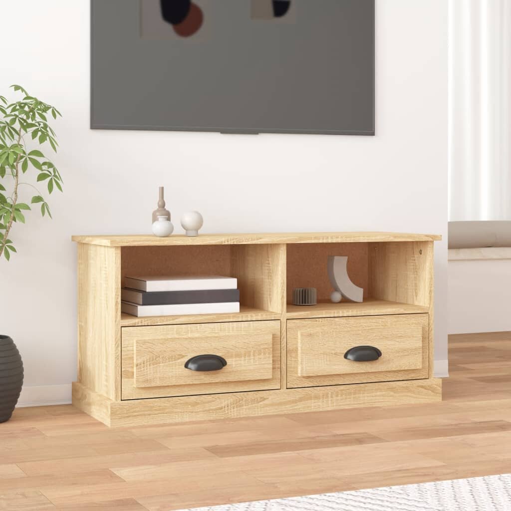 vidaXL ТВ шкаф сонома дъб 93x355x45 см инженерно дърво