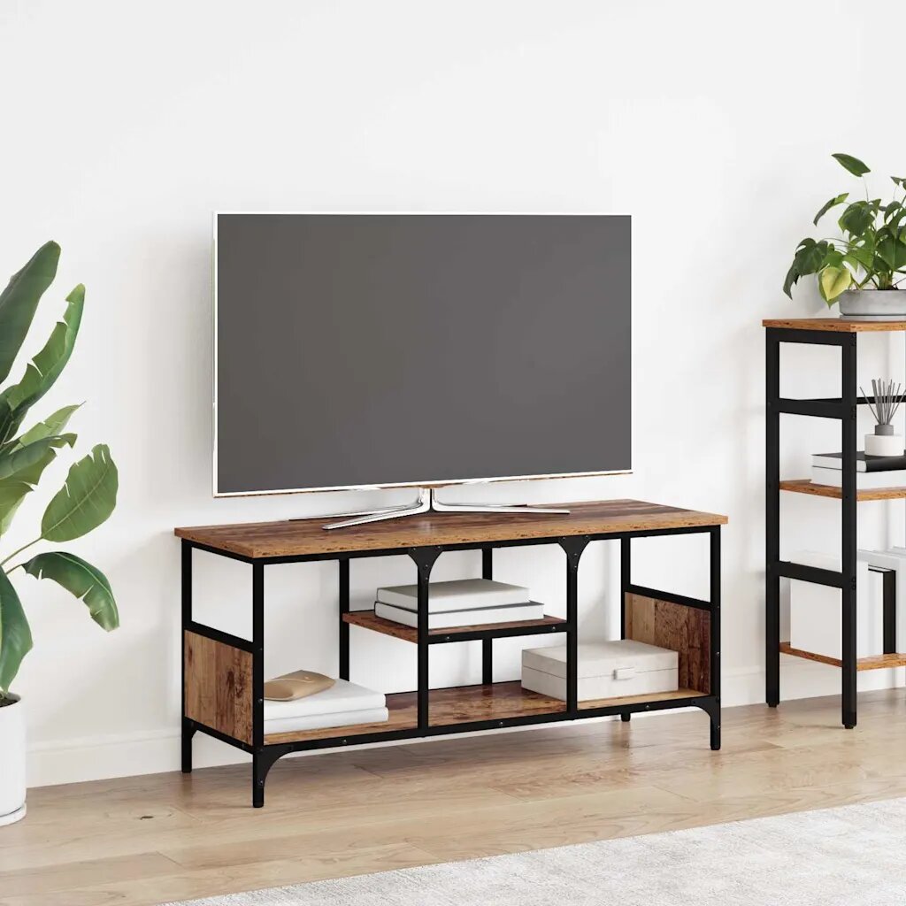 vidaXL ТВ шкаф Старо дърво 100 x 35 x 45 см