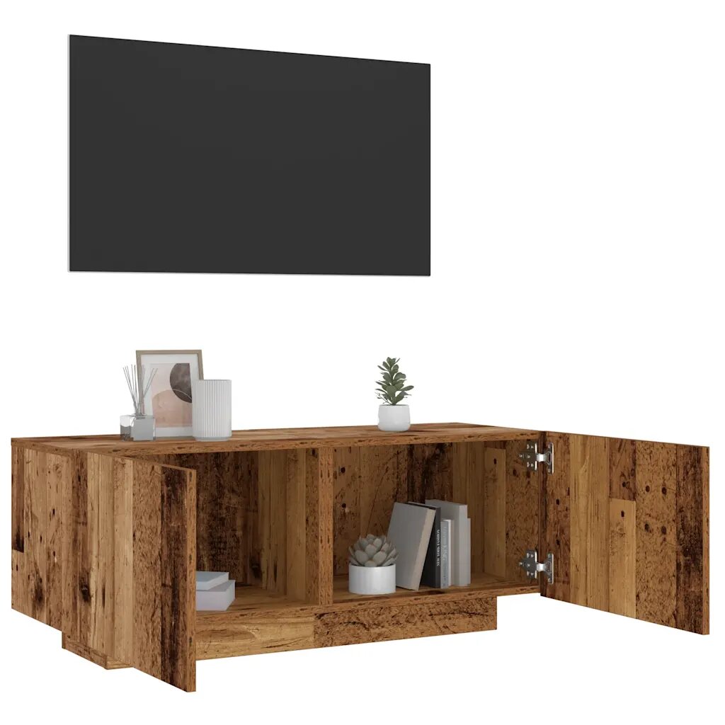 vidaXL ТВ шкаф Старо дърво 100x35x40 cm Инженерна дървесина