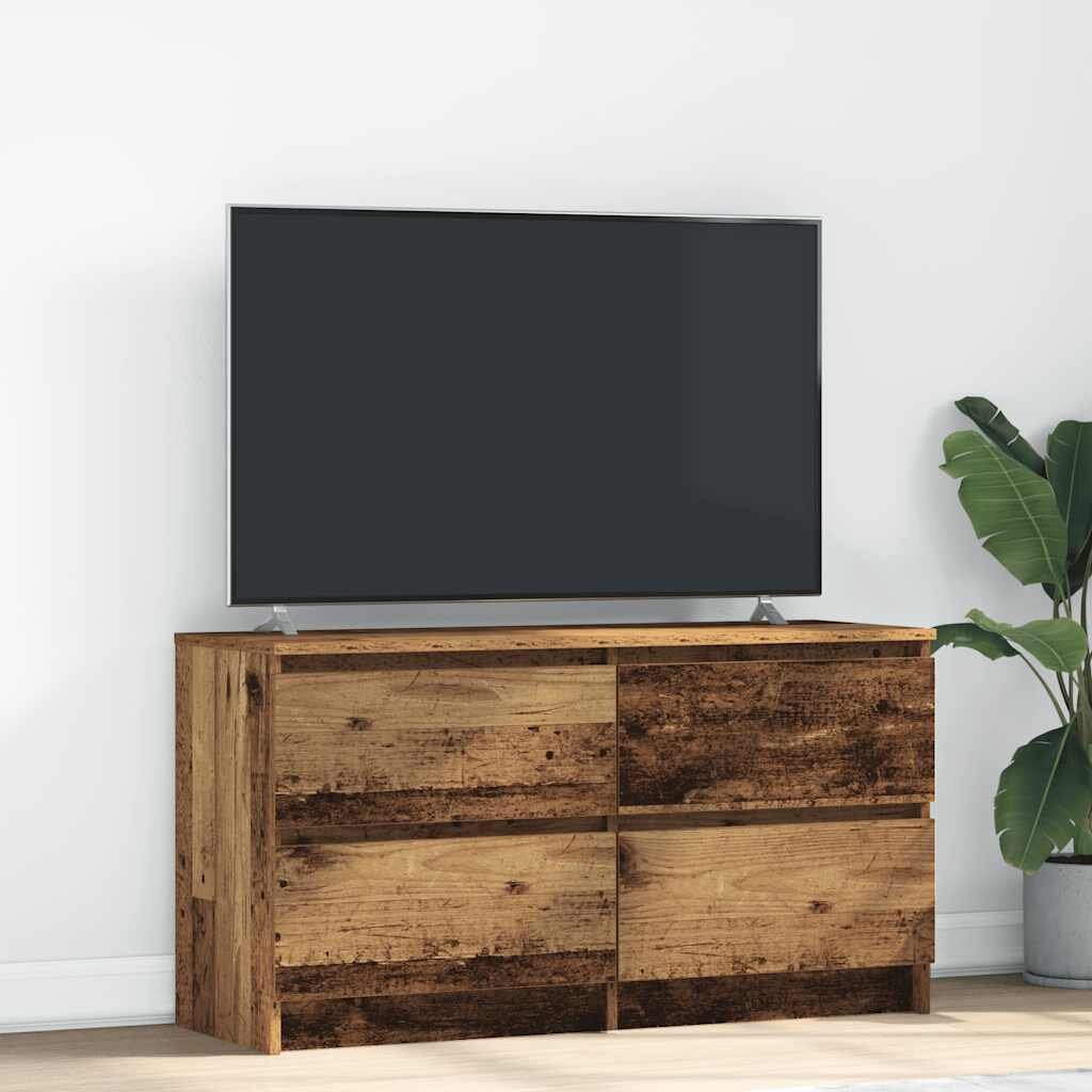 vidaXL ТВ шкаф Старо дърво 100x35x54 cm Инженерна дървесина