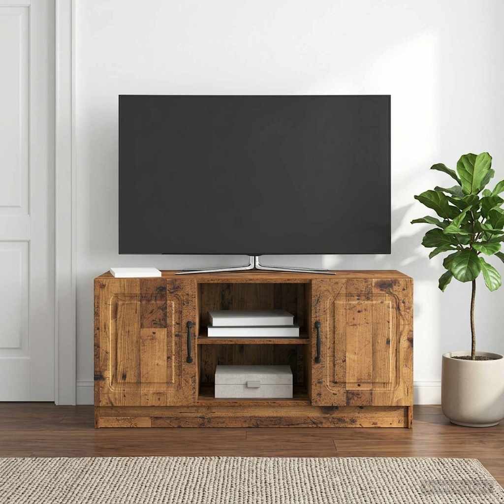vidaXL ТВ шкаф Старо дърво 102 x 345 x 47 см Инженерна дървесина