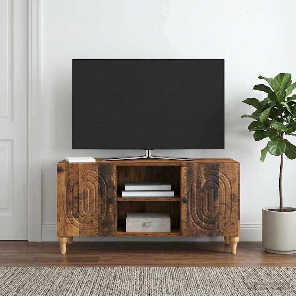 vidaXL ТВ шкаф Старо дърво 102 x 345 x 50 см Инженерна дървесина