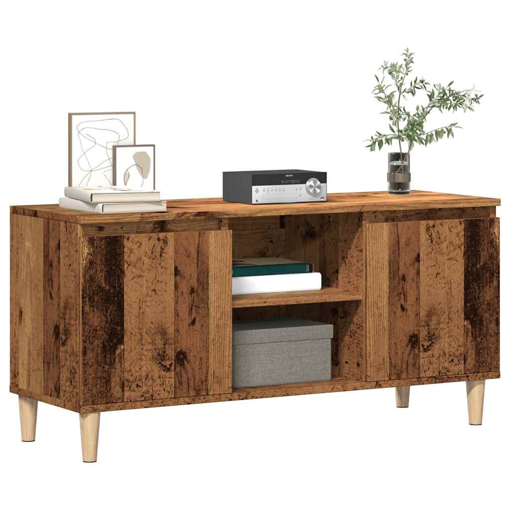 vidaXL ТВ шкаф Старо дърво 102x35x50 cm Инженерна дървесина