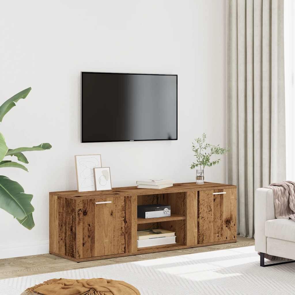 vidaXL ТВ шкаф Старо дърво 120x34x37 cm Инженерна дървесина