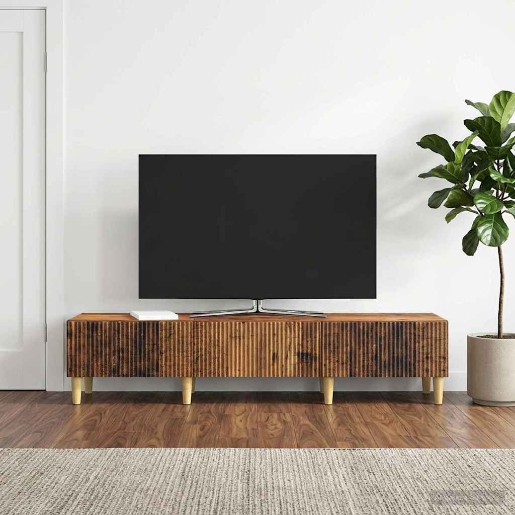vidaXL ТВ шкаф Старо дърво 147 x 345 x 30 см Инженерна дървесина