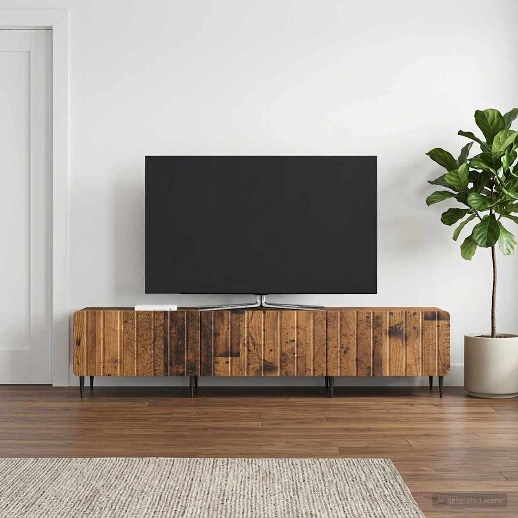 vidaXL ТВ шкаф Старо дърво 147 x 345 x 32 см Инженерна дървесина