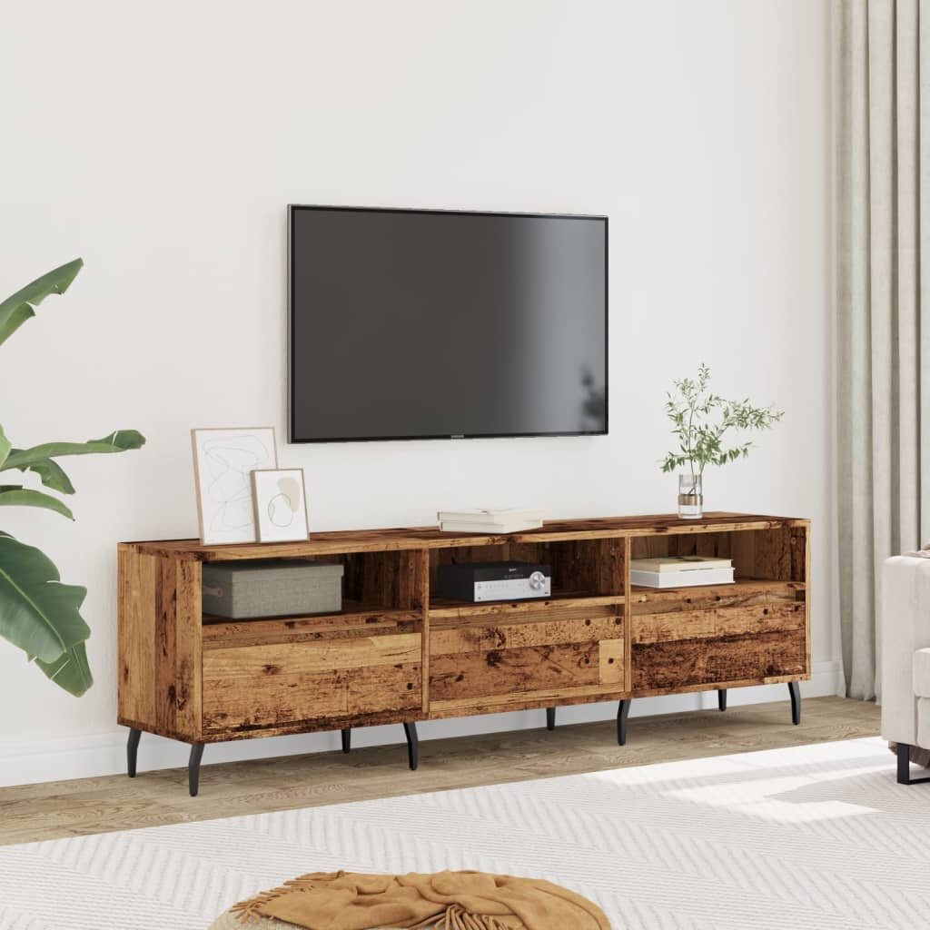 vidaXL ТВ шкаф старо дърво 150x30x445 см инженерно дърво