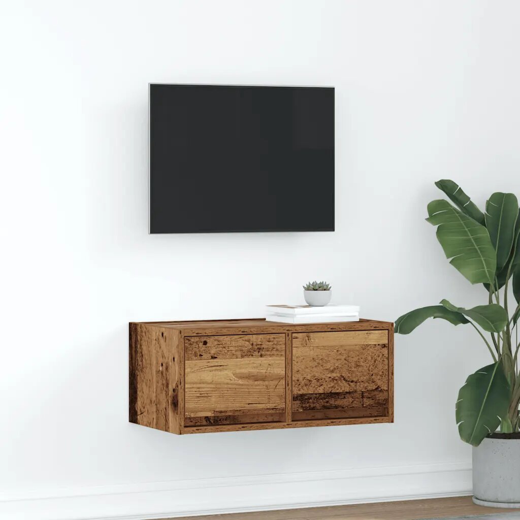 vidaXL ТВ шкаф Старо дърво 60x31x255 cm Инженерна дървесина