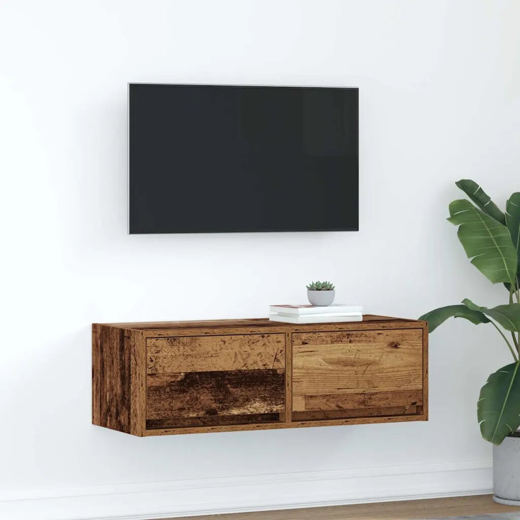 vidaXL ТВ шкаф Старо дърво 80x31x255 cm Инженерна дървесина