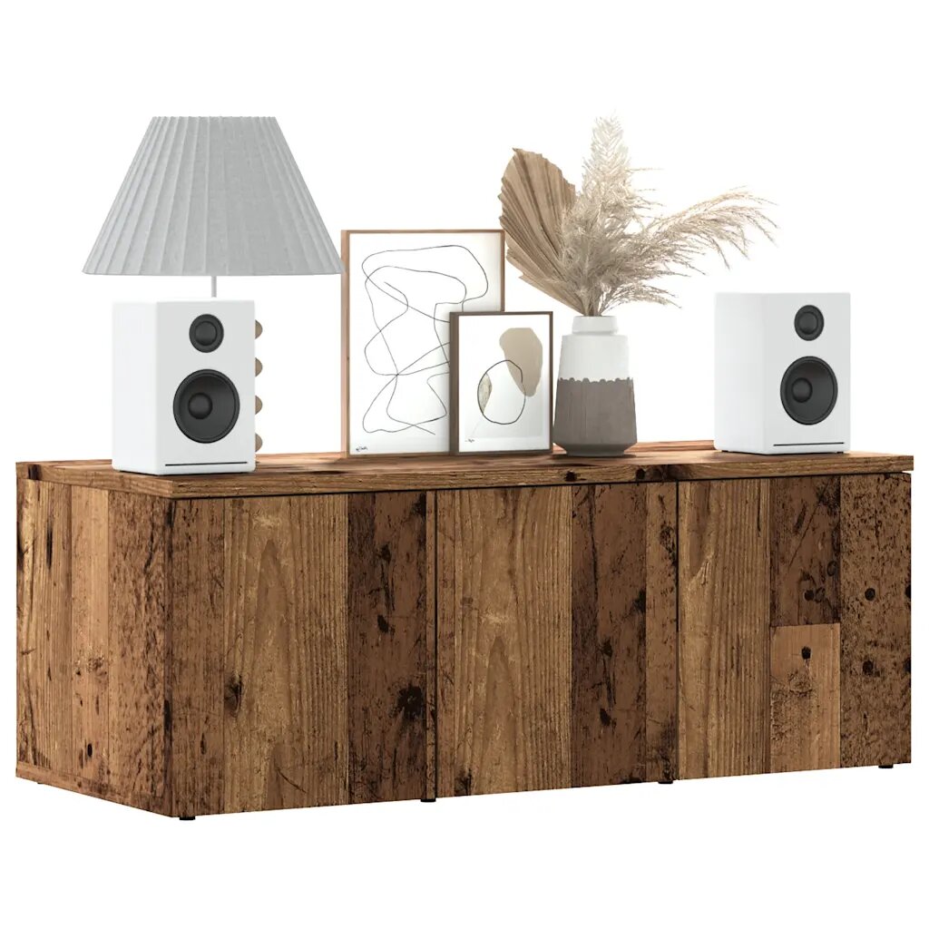 vidaXL ТВ шкаф Старо дърво 80x34x30 cm Инженерна дървесина