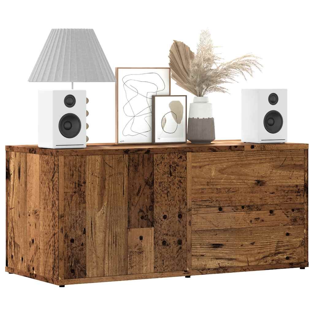 vidaXL ТВ шкаф Старо дърво 80x34x355 cm Инженерна дървесина