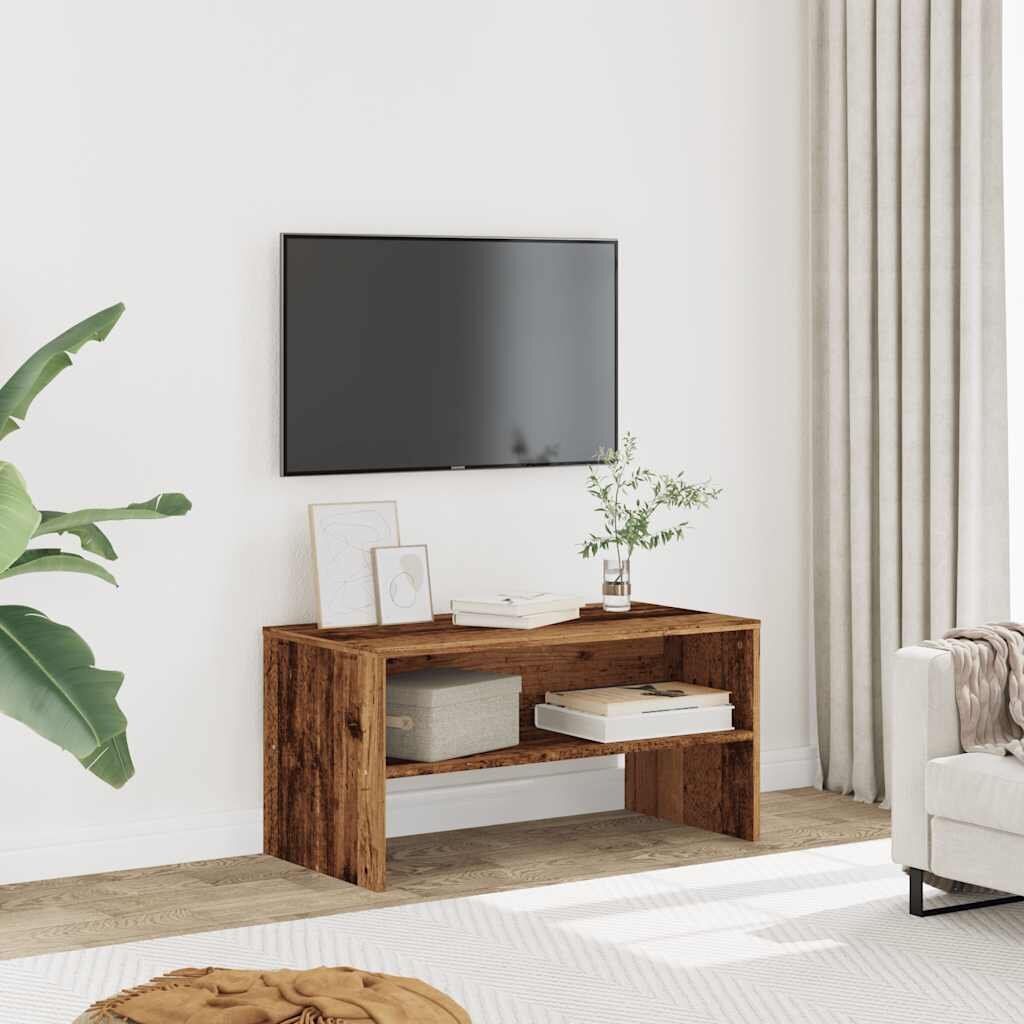vidaXL ТВ шкаф старо дърво 80x40x40 см ПДЧ