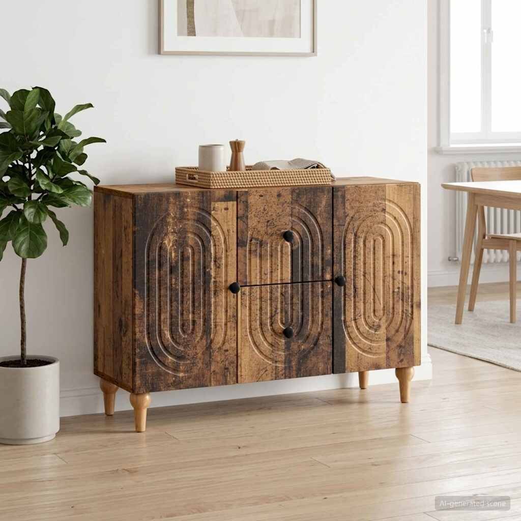 vidaXL ТВ шкаф Старо дърво 89 x 345 x 60 см Инженерна дървесина