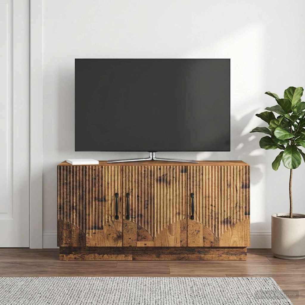 vidaXL ТВ шкаф Старо дърво 99 x 345 x 47 см Инженерна дървесина