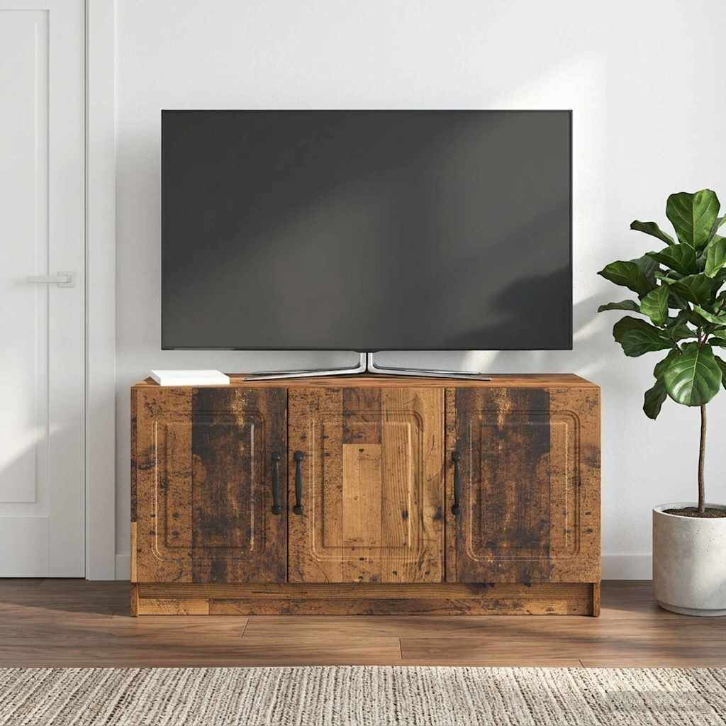 vidaXL ТВ шкаф Старо дърво 99 x 345 x 47 см Инженерна дървесина