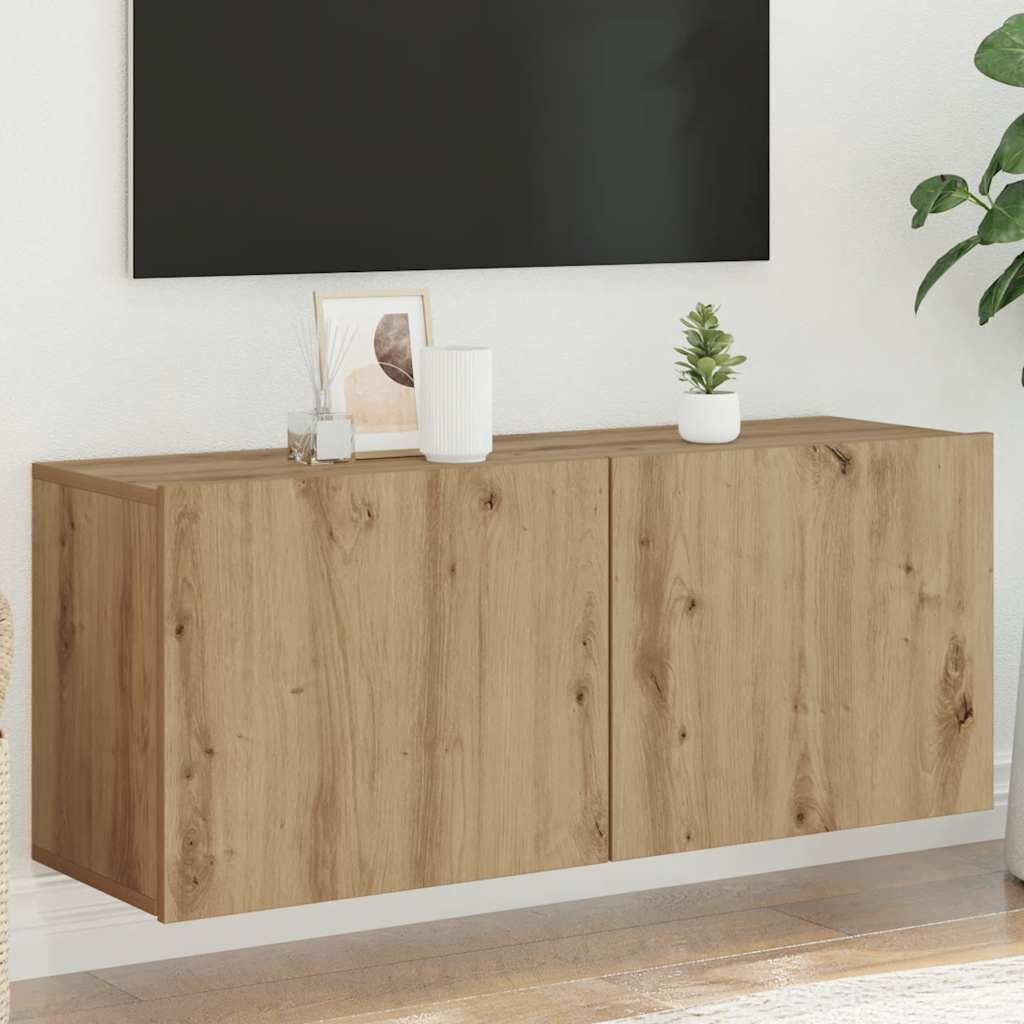 vidaXL ТВ шкаф стенен дъб артизан 100x30x41 см