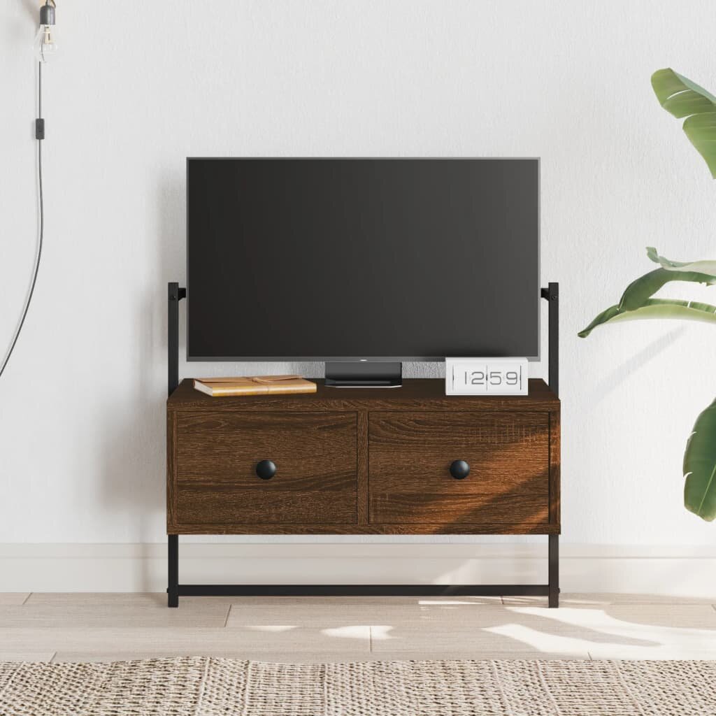 vidaXL ТВ шкаф стенен монтаж кафяв дъб 605x30x51 см инженерно дърво
