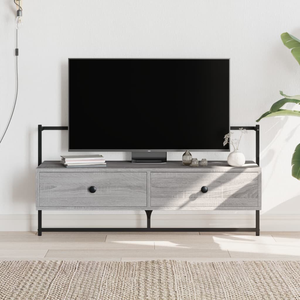 vidaXL ТВ шкаф стенен монтаж сив сонома 1005x30x51 см инженерно дърво