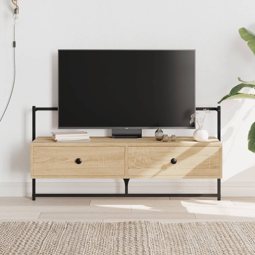 vidaXL ТВ шкаф стенен монтаж сонома дъб 1005x30x51 см инженерно дърво