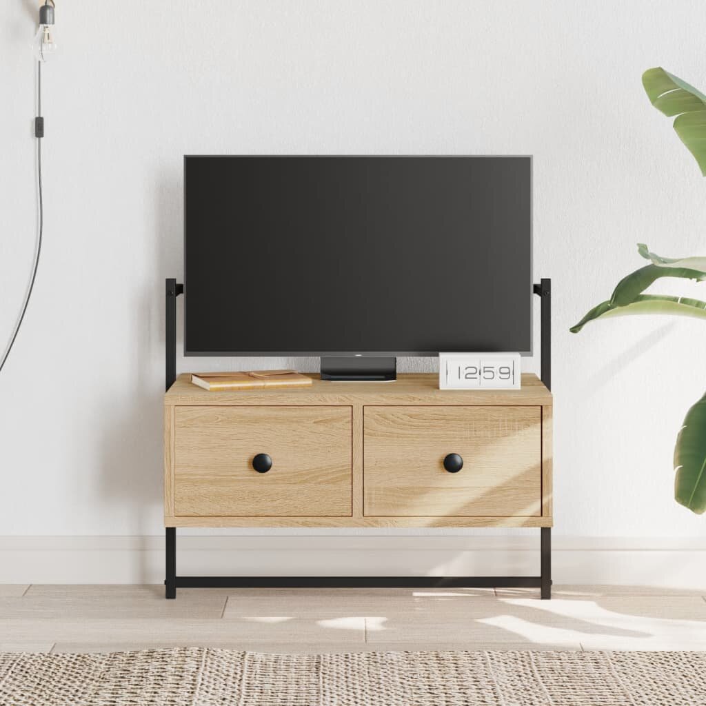 vidaXL ТВ шкаф стенен монтаж сонома дъб 605x30x51 см инженерно дърво