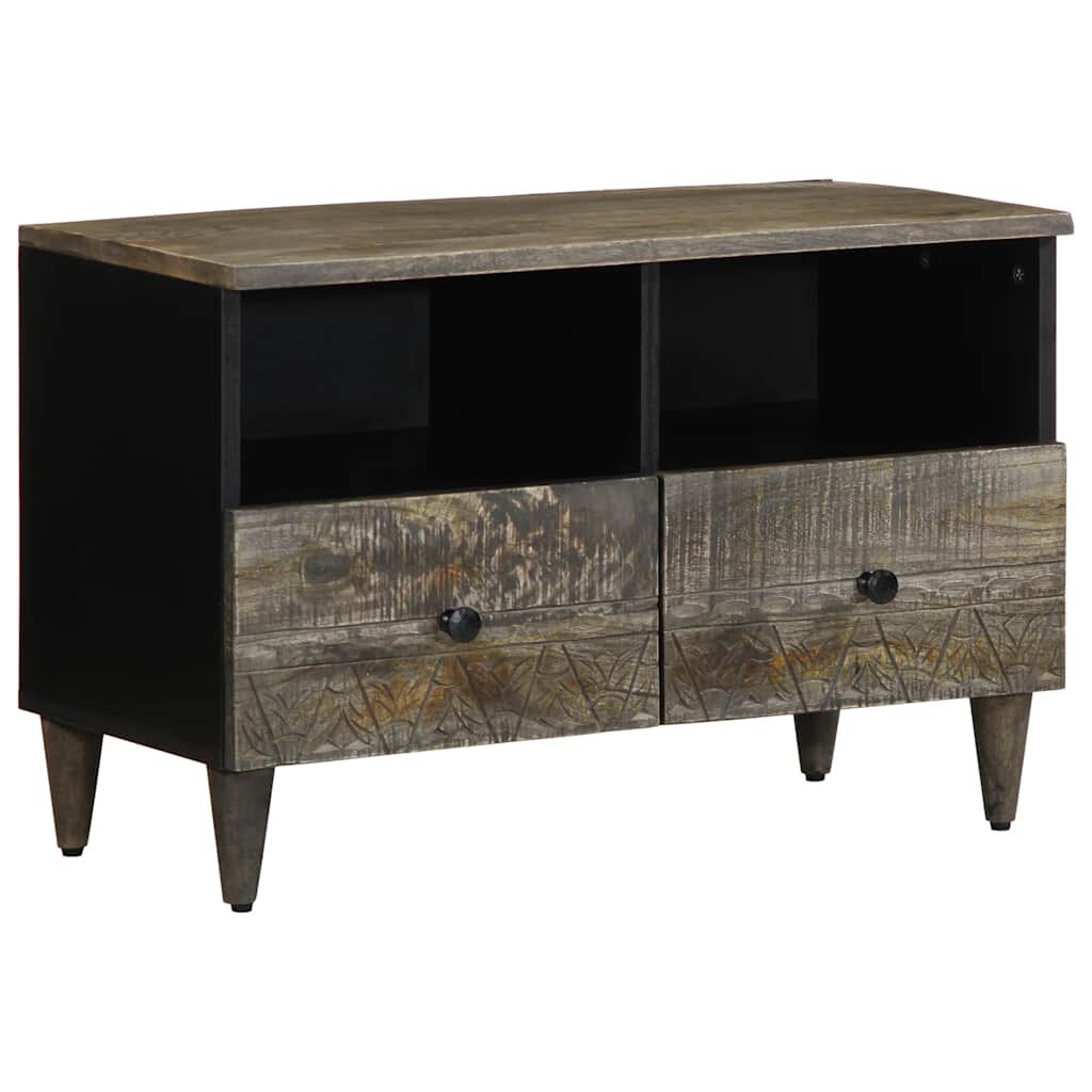 vidaXL ТВ шкаф Светло сив 70x335x46 cm Масивна дървесина Манго