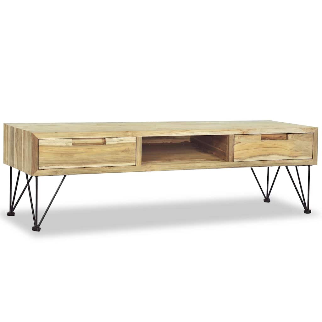vidaXL ТВ шкаф тиково дърво масив 120x35x35 cм