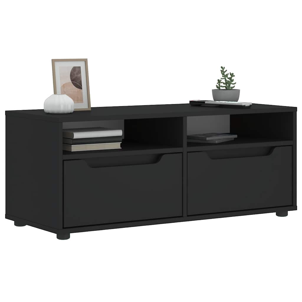 vidaXL ТВ шкаф "VISNES" Черен 100x40x38 cm Изработена дървесина