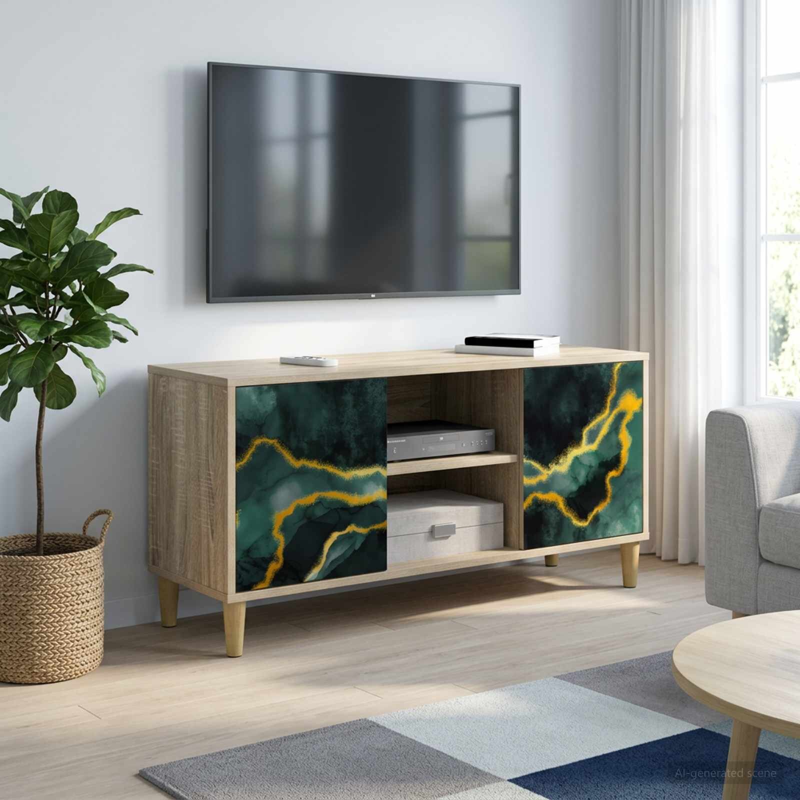 vidaXL ТВ шкаф WIJHE 102 x 33 x 50 см Сонома Инженерна дървесина