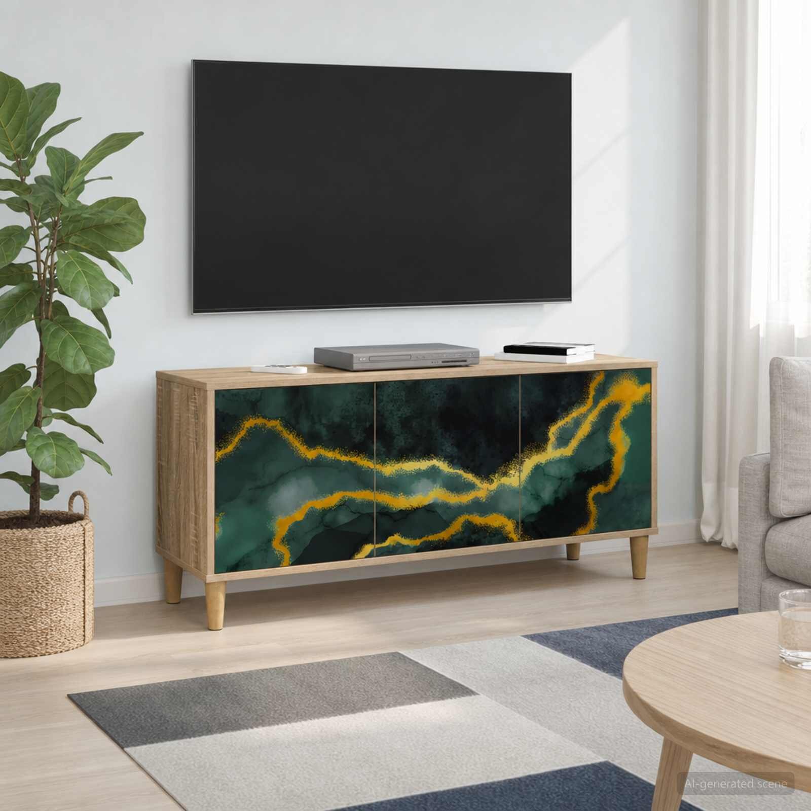 vidaXL ТВ шкаф WIJHE 102 x 33 x 50 см Сонома Инженерна дървесина