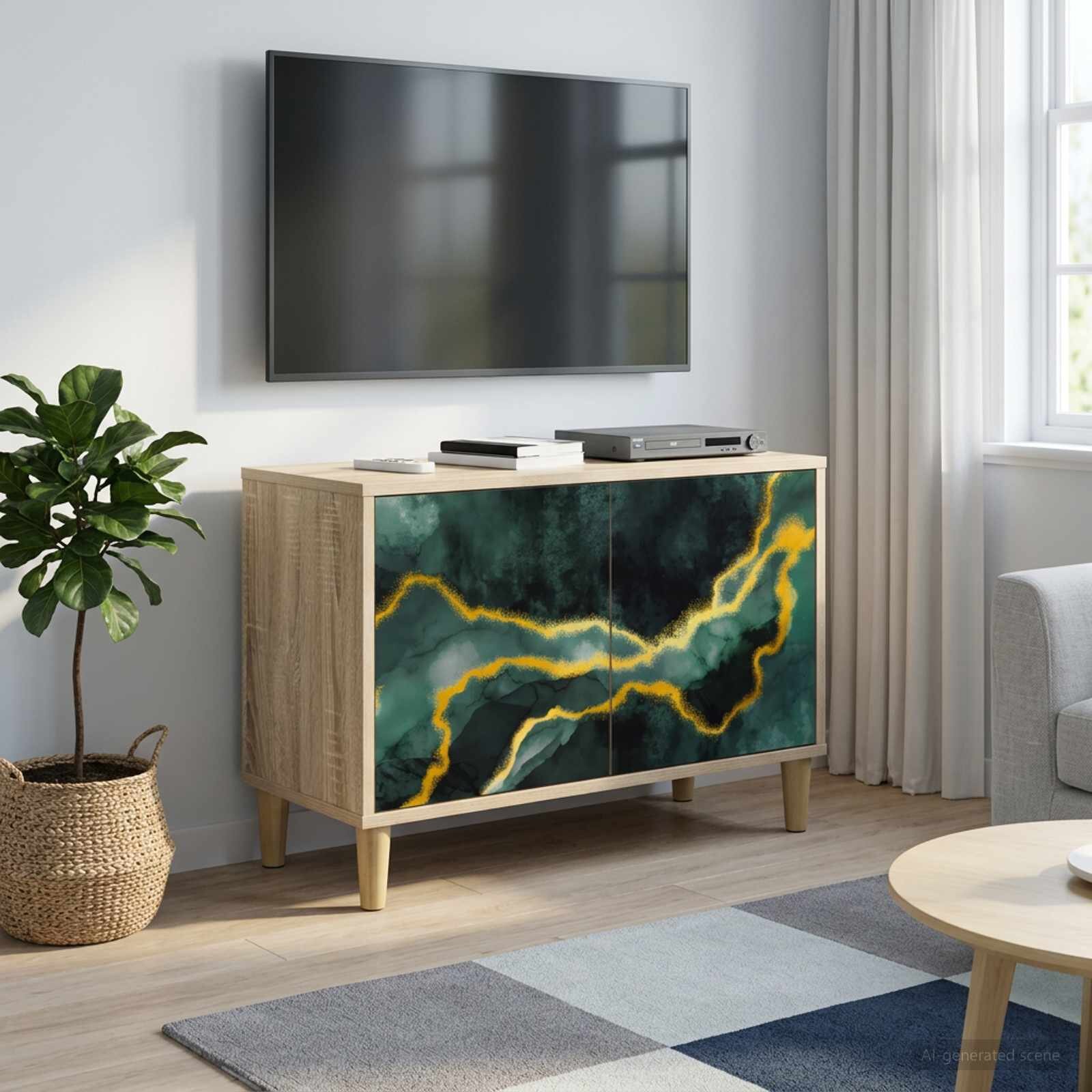 vidaXL ТВ шкаф WIJHE 69 x 33 x 50 см Сонома Инженерна дървесина