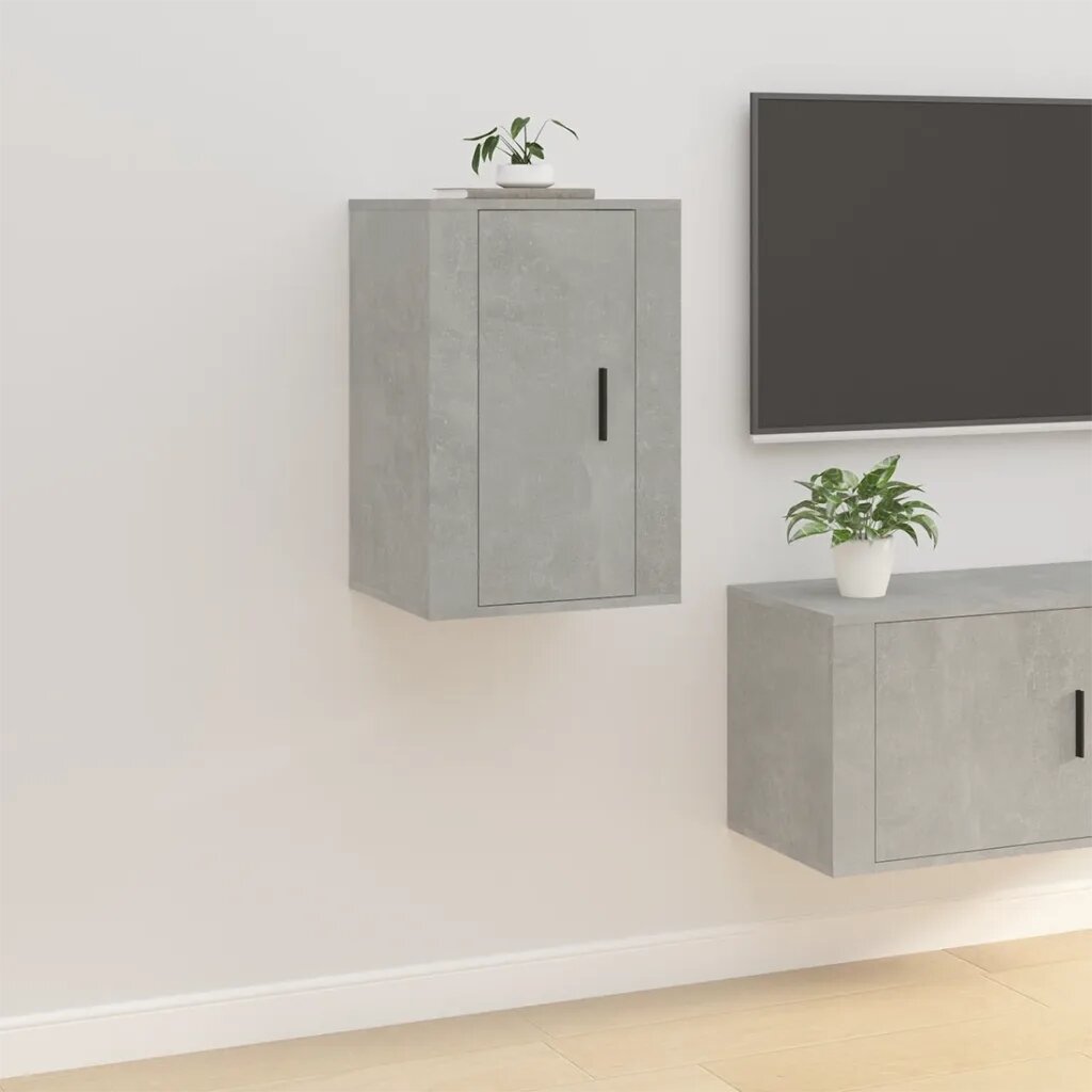 vidaXL ТВ шкаф за стенен монтаж бетонно сиво 40x345x60 см