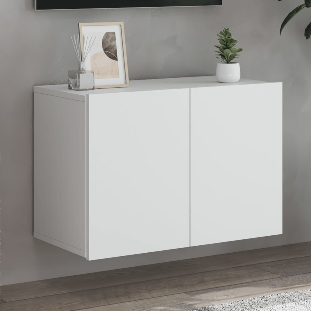 vidaXL ТВ шкаф за стенен монтаж бял 60x30x41 см