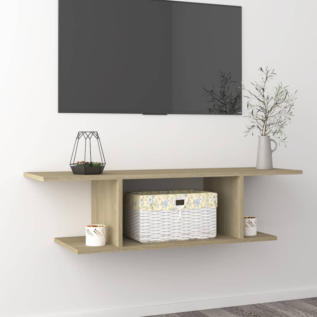 vidaXL ТВ шкаф за стенен монтаж дъб сонома 103x30x265 см