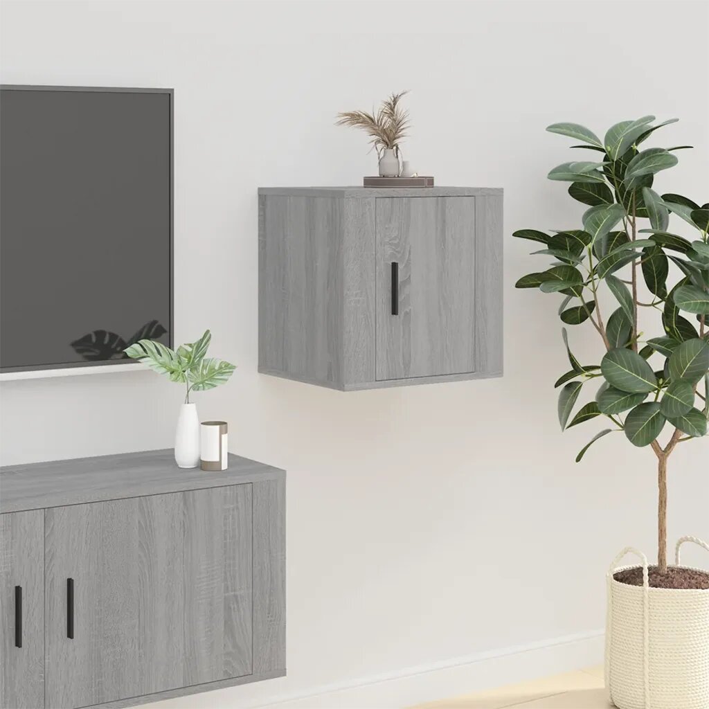 vidaXL ТВ шкаф за стенен монтаж сив сонома 40x345x40 см