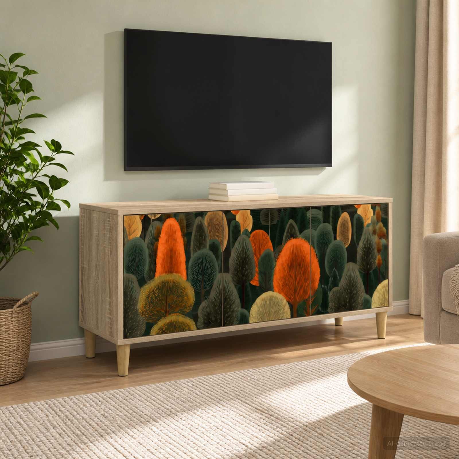 vidaXL ТВ шкаф ZAANDAM 102 x 33 x 50 см Сонома Инженерна дървесина