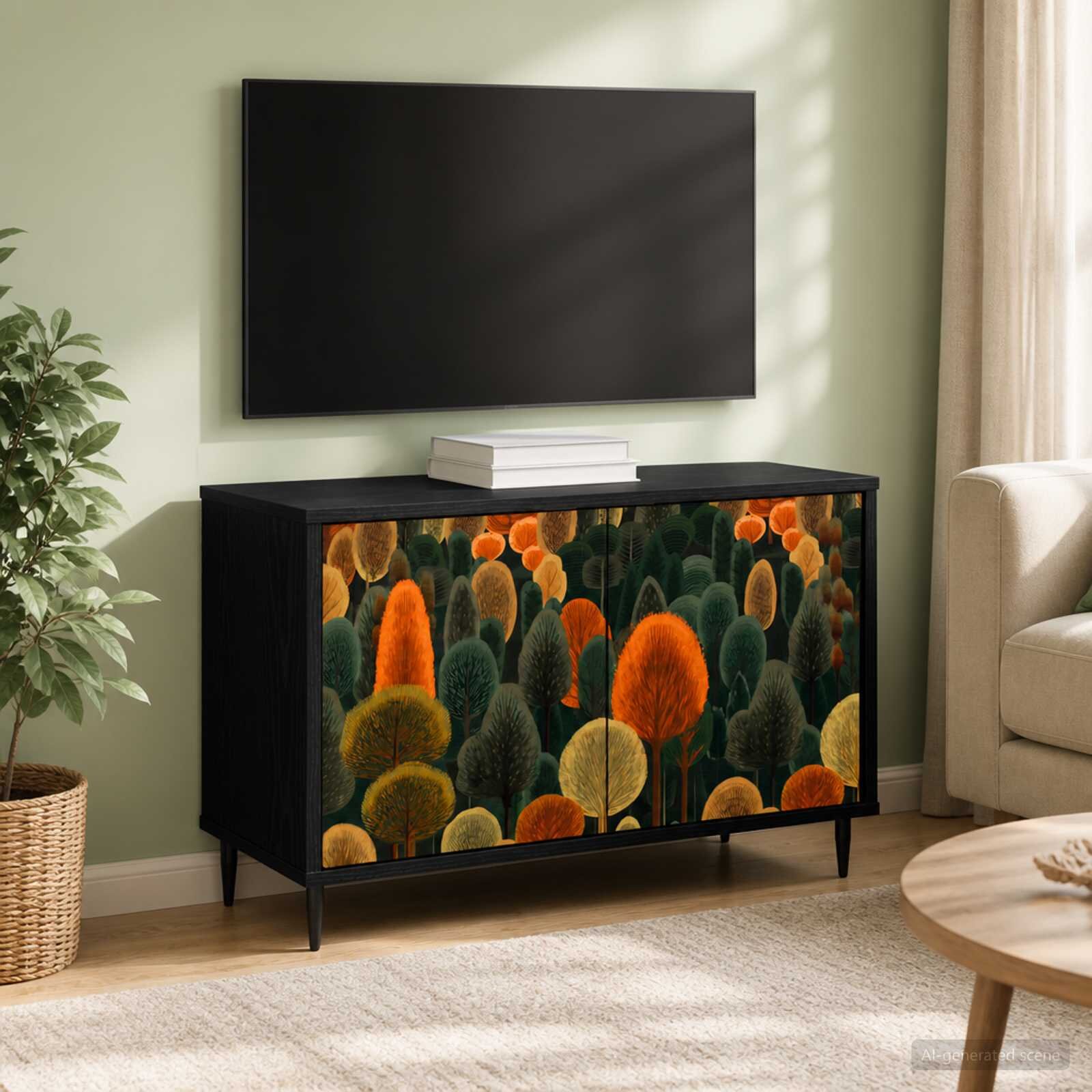 vidaXL ТВ шкаф ZAANDAM 69 x 33 x 505 см Черен дъб Инженерна дървесина