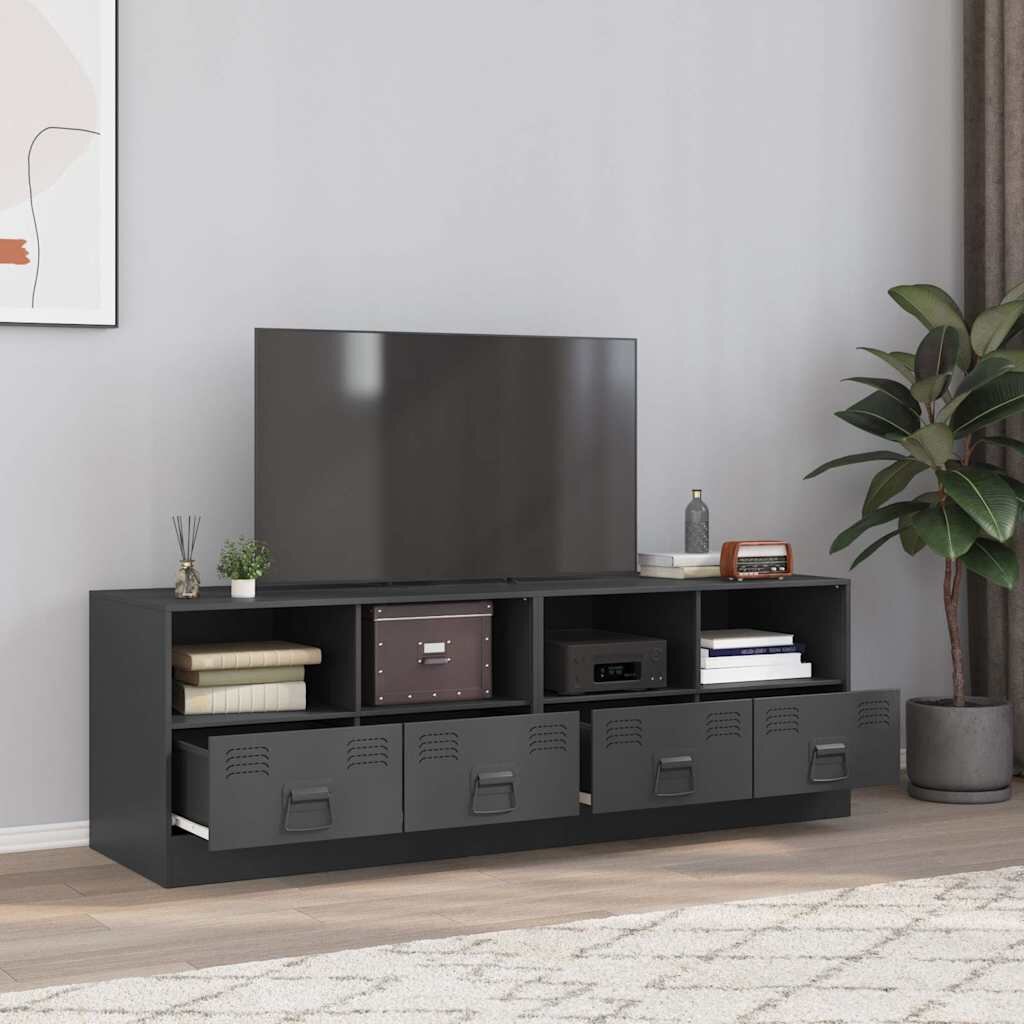 vidaXL ТВ шкафове 2 бр антрацит 67x39x44 см стомана