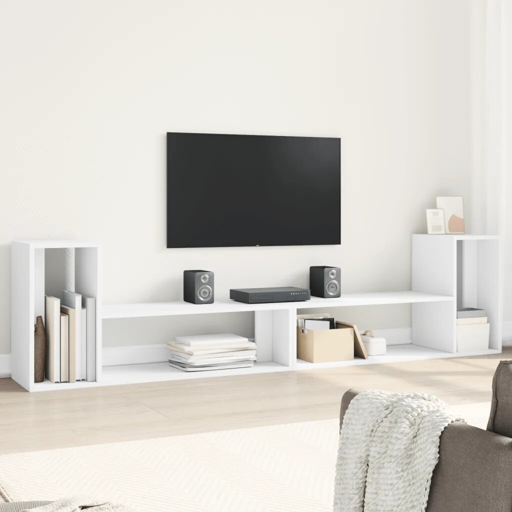 vidaXL ТВ шкафове 2 бр бели 100x30x50 см инженерно дърво