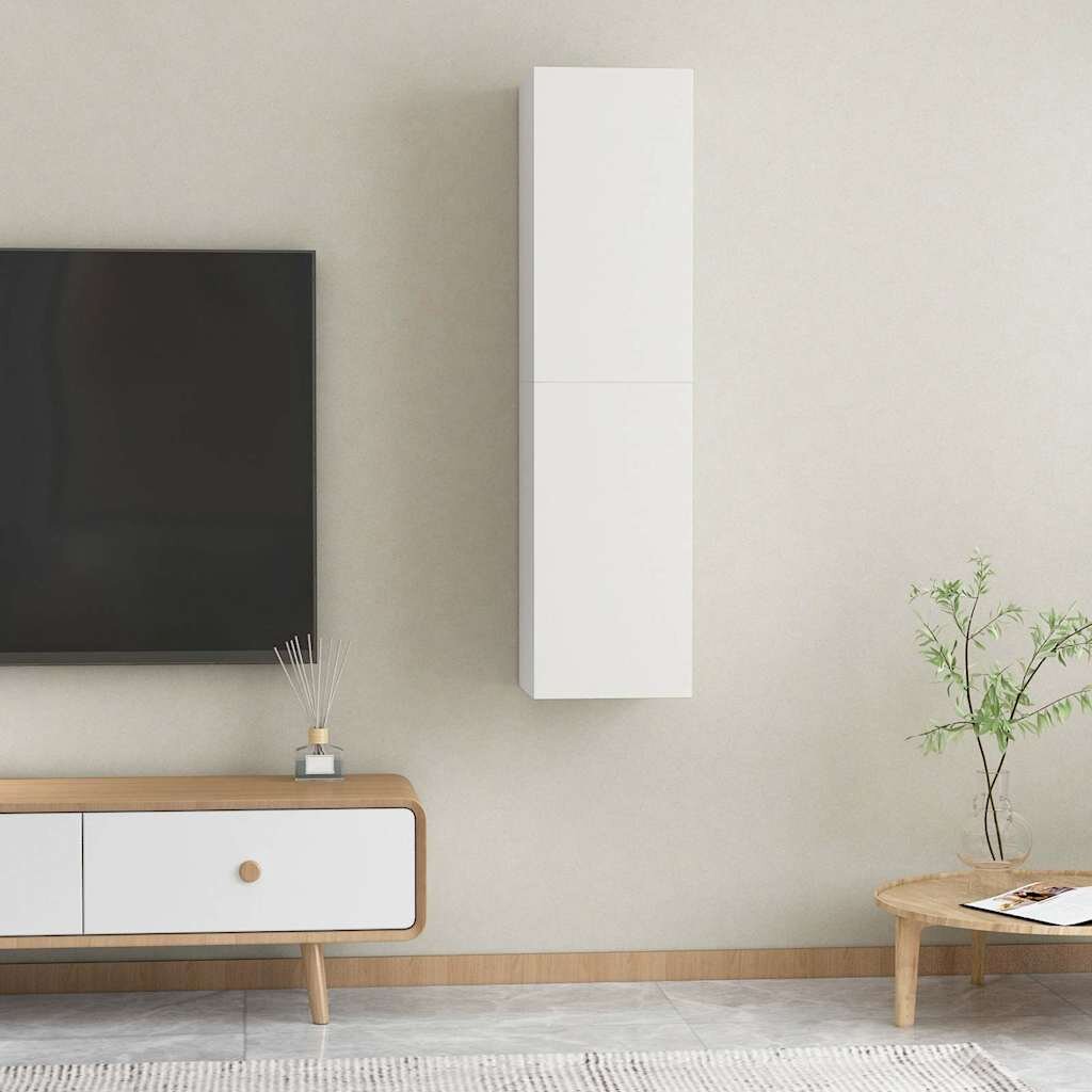 vidaXL ТВ шкафове 2 бр бели 305x30x60 см инженерно дърво