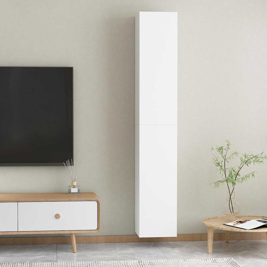 vidaXL ТВ шкафове 2 бр бели 305x30x90 см инженерно дърво