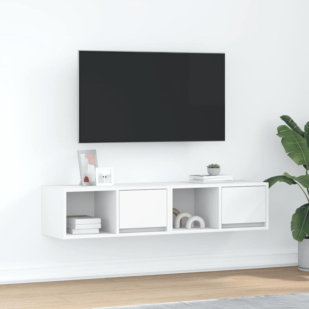 vidaXL ТВ шкафове 2 бр бели 60x31x255 см инженерно дърво