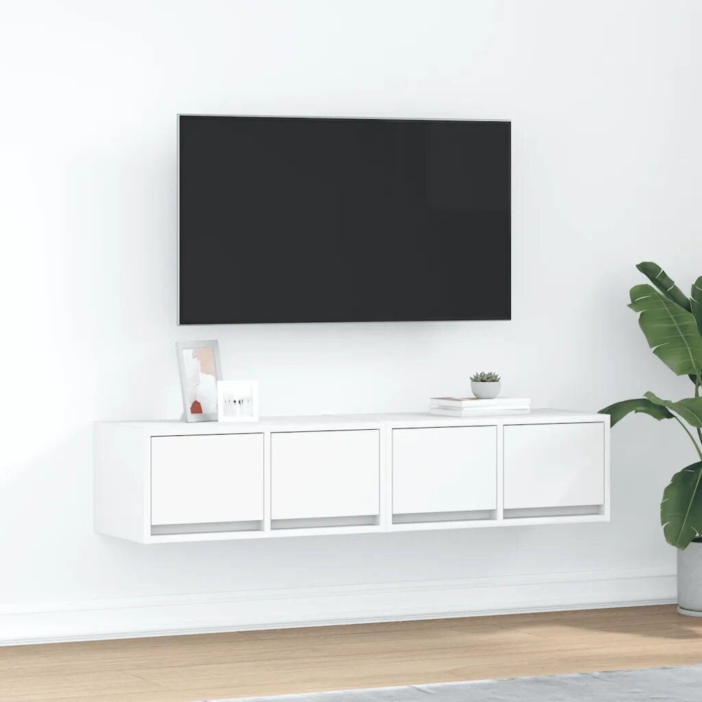 vidaXL ТВ шкафове 2 бр бели 60x31x255 см инженерно дърво