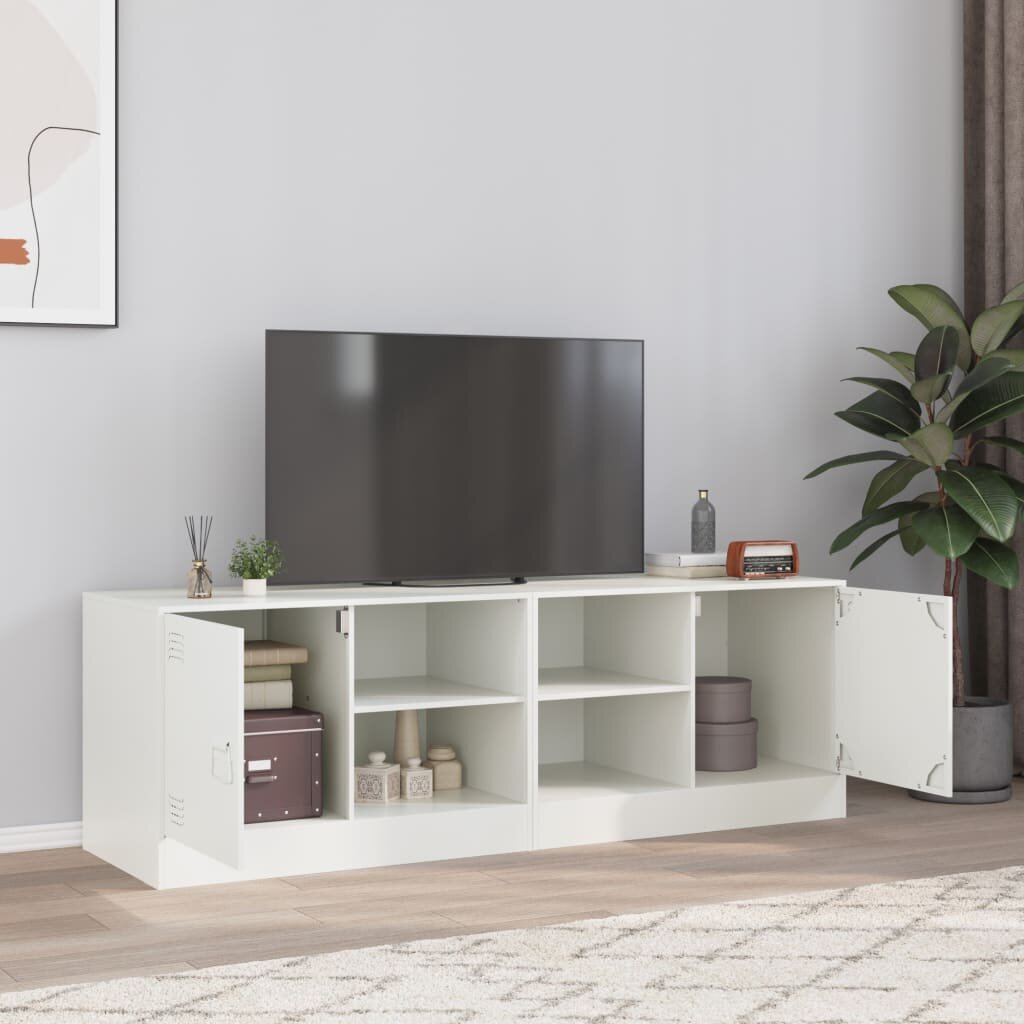 vidaXL ТВ шкафове 2 бр бели 67x39х44 см стомана