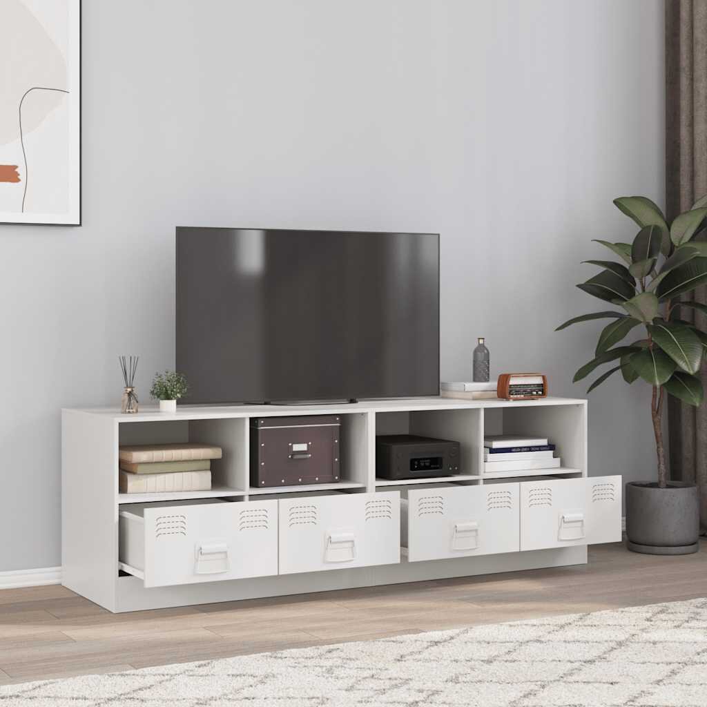 vidaXL ТВ шкафове 2 бр бели 67x39х44 см стомана