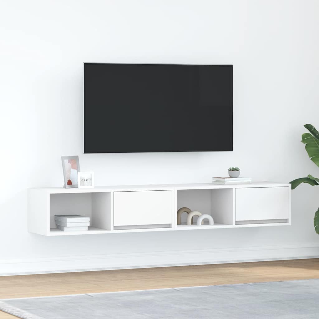 vidaXL ТВ шкафове 2 бр бели 80x31x255 см инженерно дърво